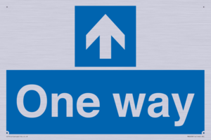 One way with up directional arrow